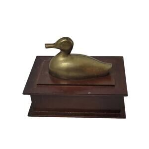 Vintage Brass and Wood Hand Crafted Box Made in Taiwan Rosential Netter